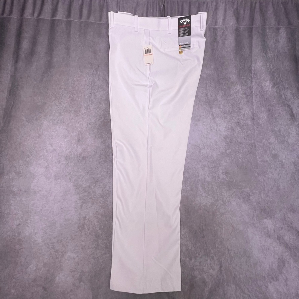 Callaway Pro-Spin 2.0 Golf Pants Mens 40x30 White New Performance Stretch Pants